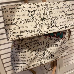 DKNY White Graffiti Bag